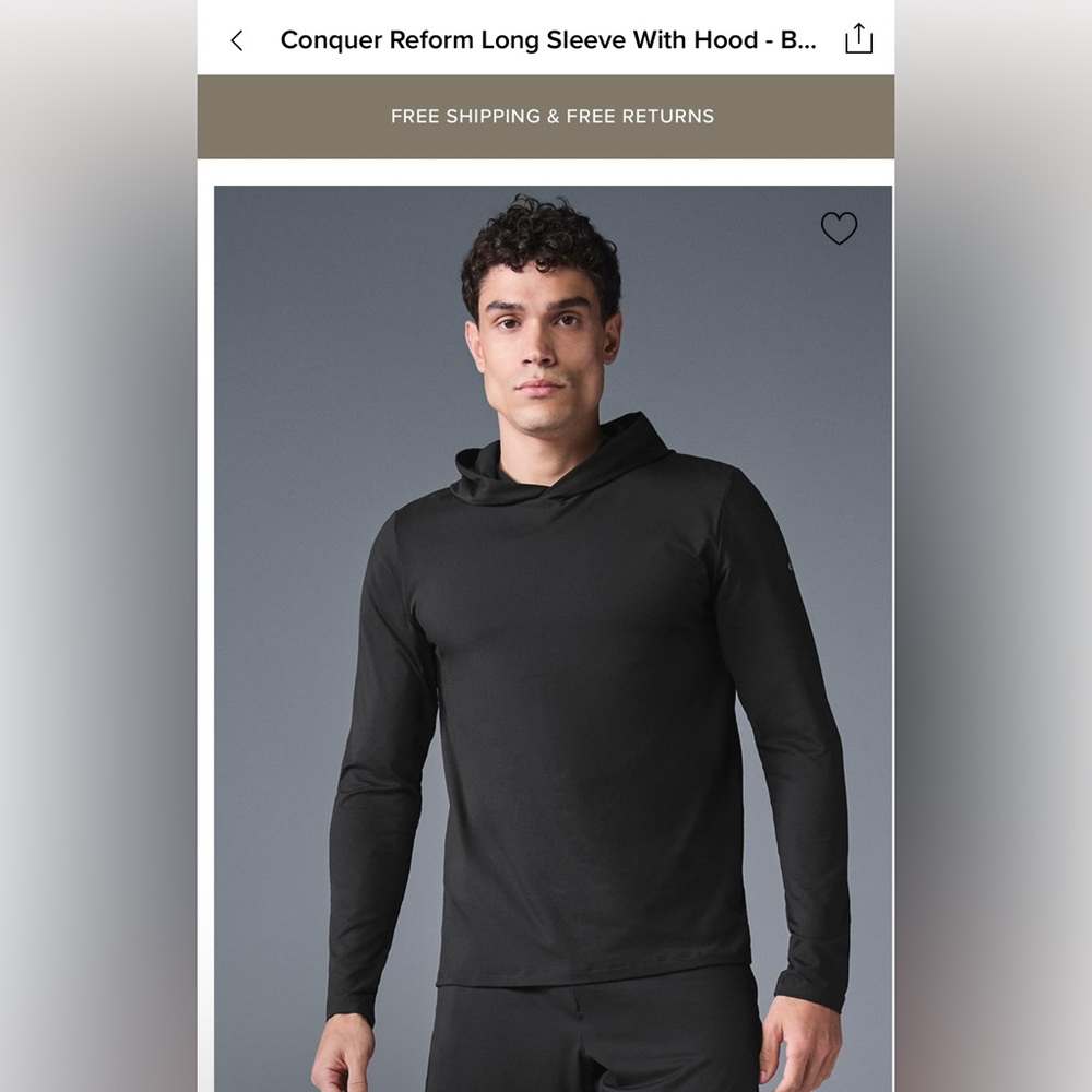 ALO Yoga Conquer Reform Hoodie Mens Small